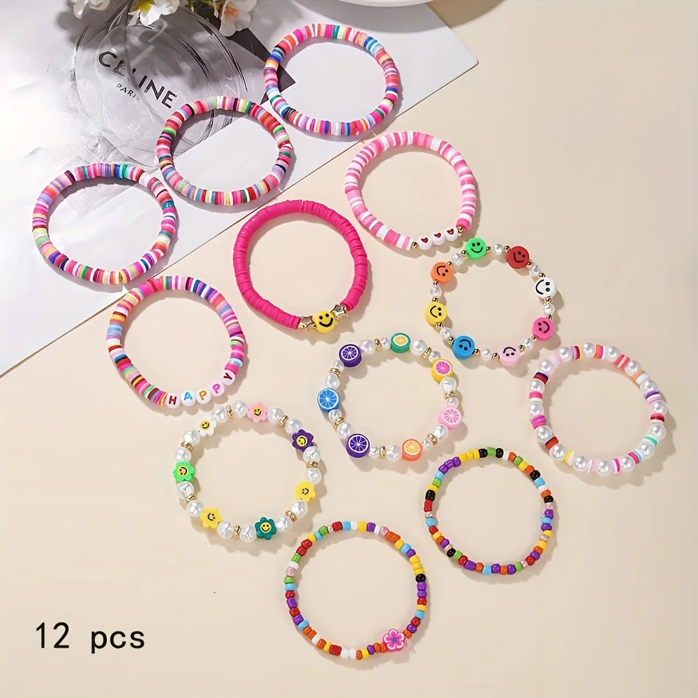 Happy Vibes 12pc Bracelet Bundle - Hello Baabs LLC 
