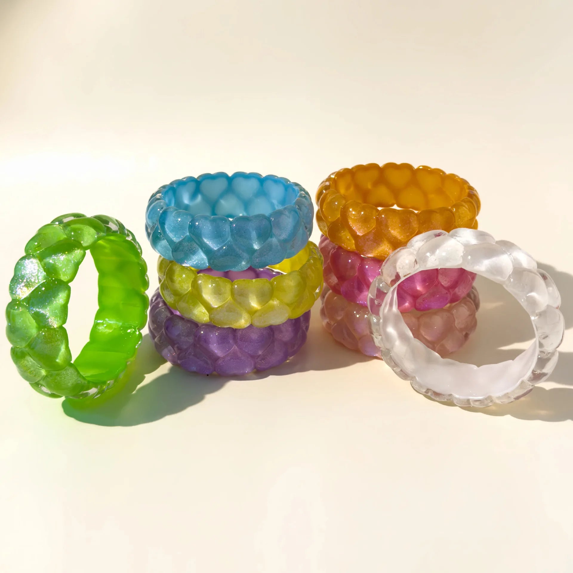 Heart Burst Bangle (2.55" diameter) - 8 colors - Hello Baabs LLC 