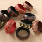 Heritage Pattern Wooden Bangle (2.64" diameter) - 8 variants - hello baabs 