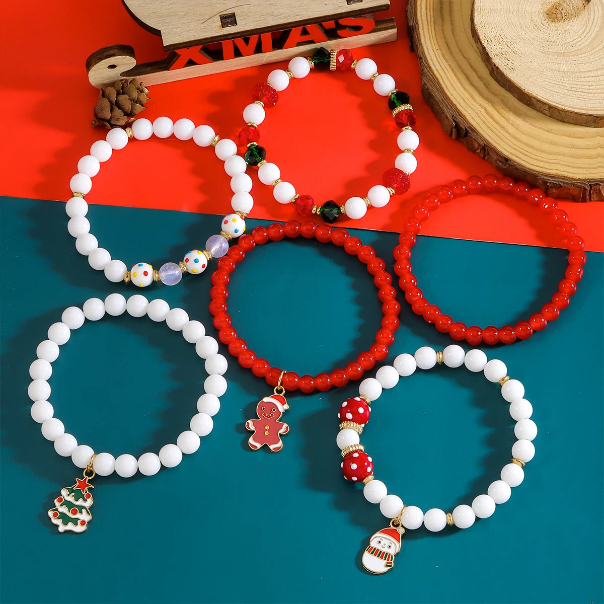 Holiday Charm Stack - 4 or 6 pieces - hello baabs 