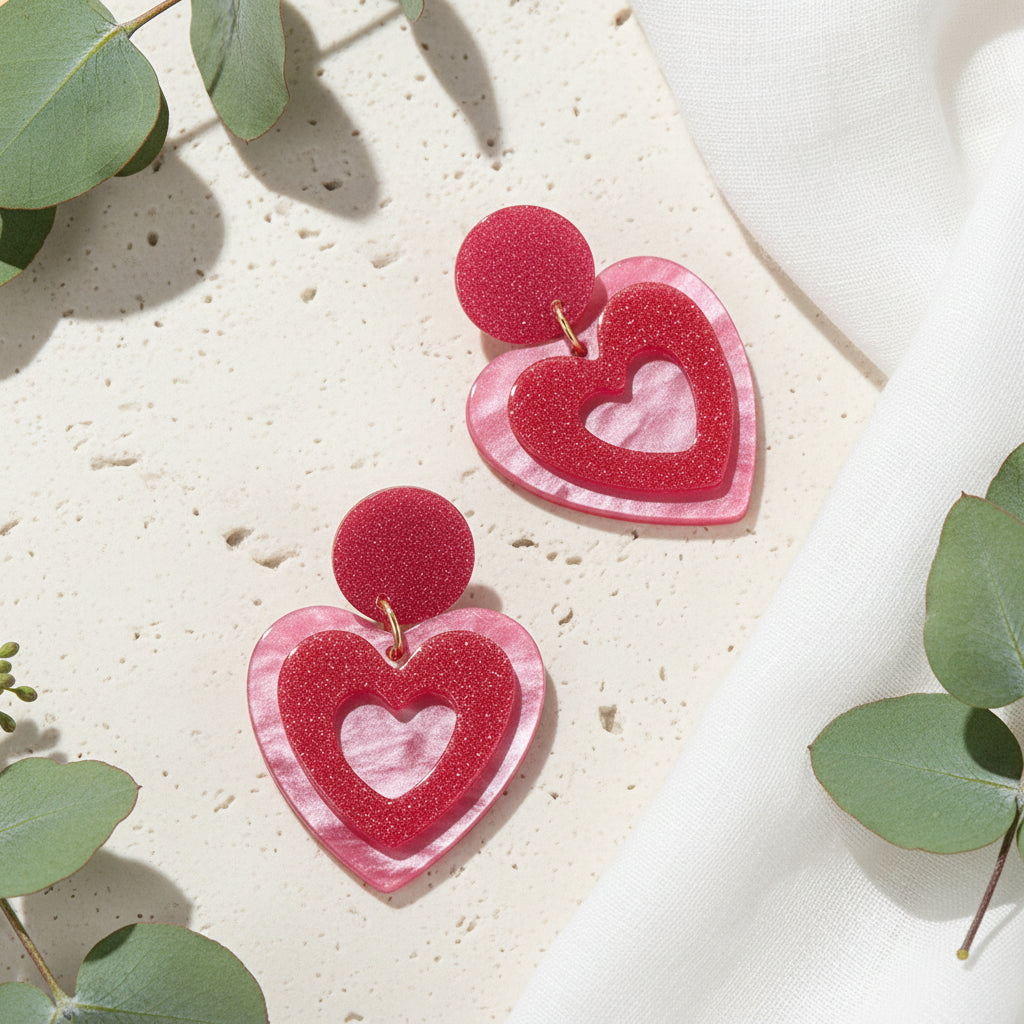 Kaleido Heart Drops - 8 colors - Hello Baabs LLC 
