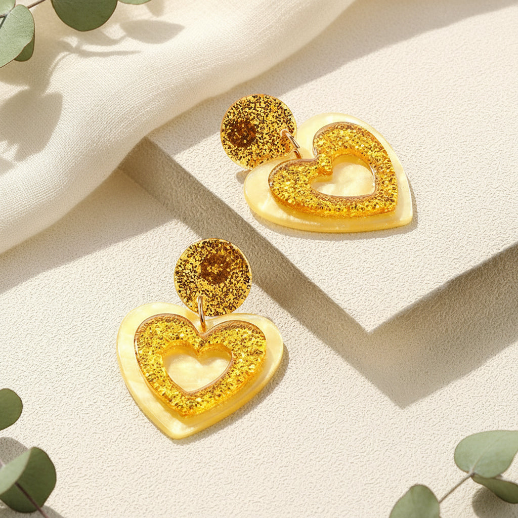 Kaleido Heart Drops - 8 colors - Hello Baabs LLC 