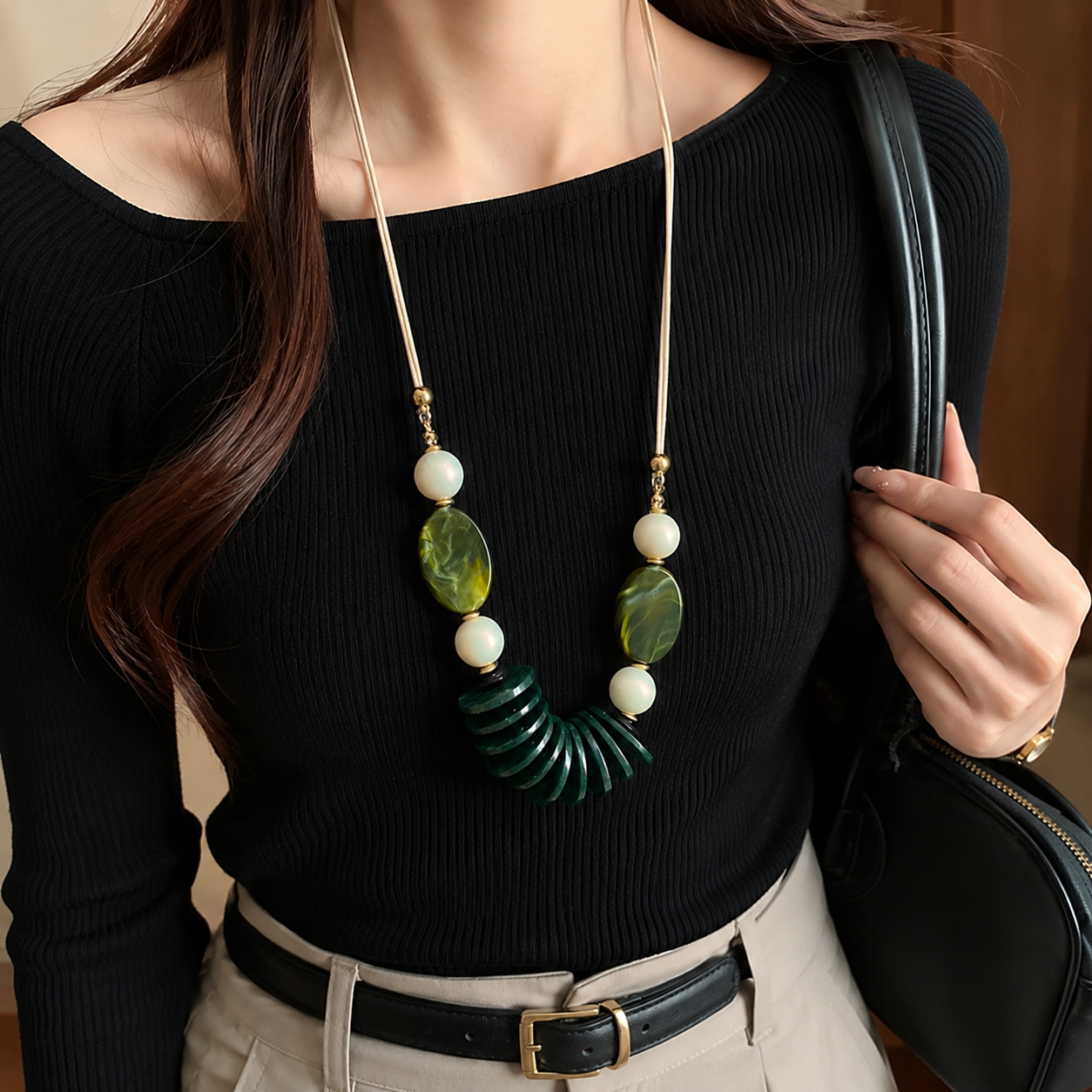 Layered & Lit Pearl Necklace - 3 colors - Hello Baabs