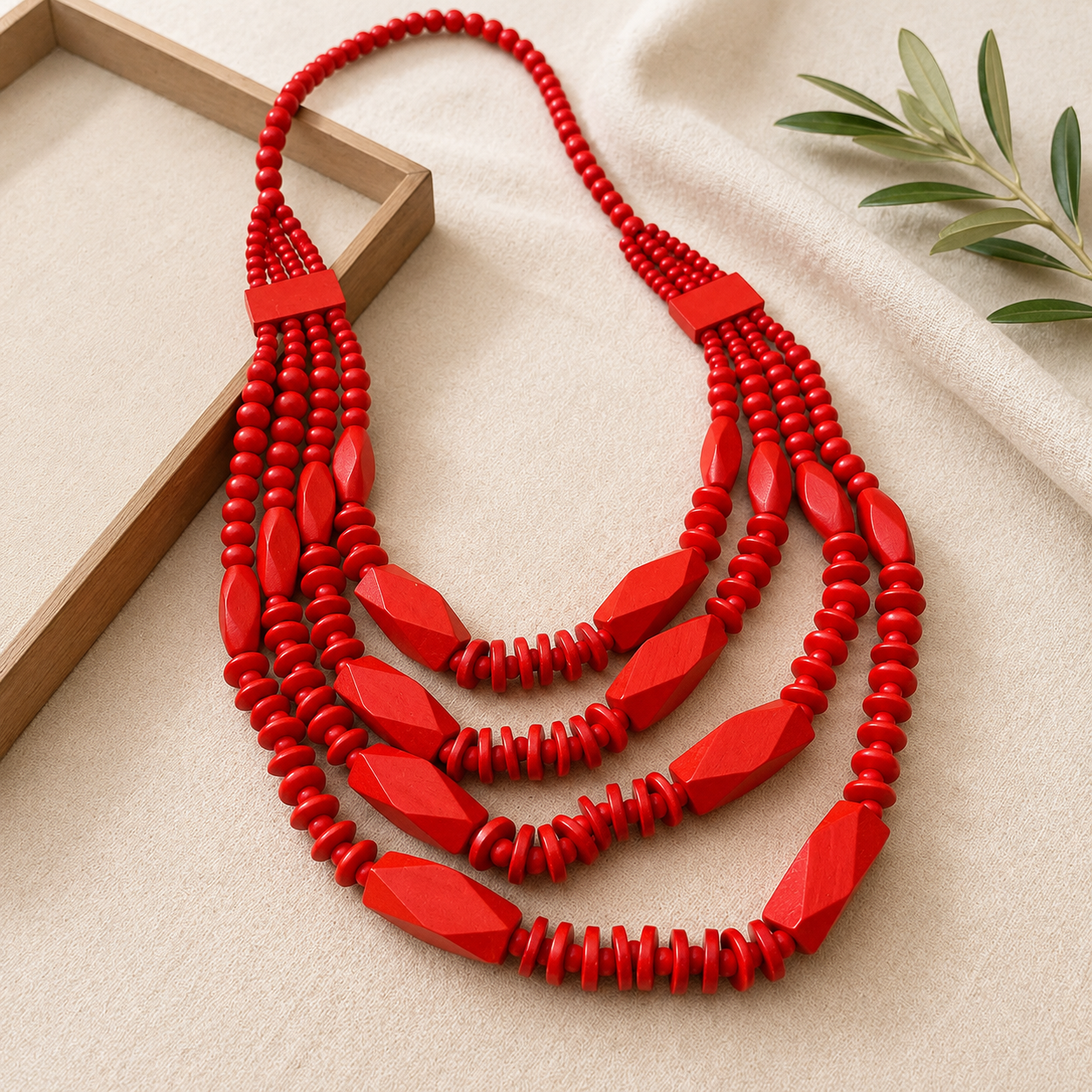 Layered & Loud Wood Necklace - 3 colors - Hello Baabs