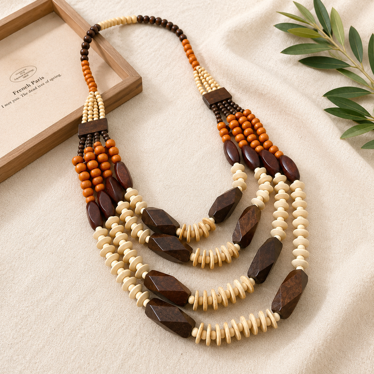 Layered & Loud Wood Necklace - 3 colors - Hello Baabs