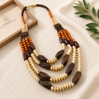 Layered & Loud Wood Necklace - 3 colors - Hello Baabs LLC 