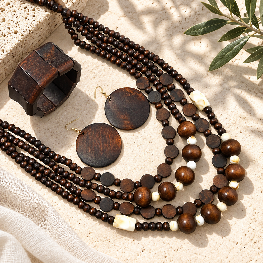 Layered & Unbothered Necklace, Earrings, & Bracelet Set - Hello Baabs