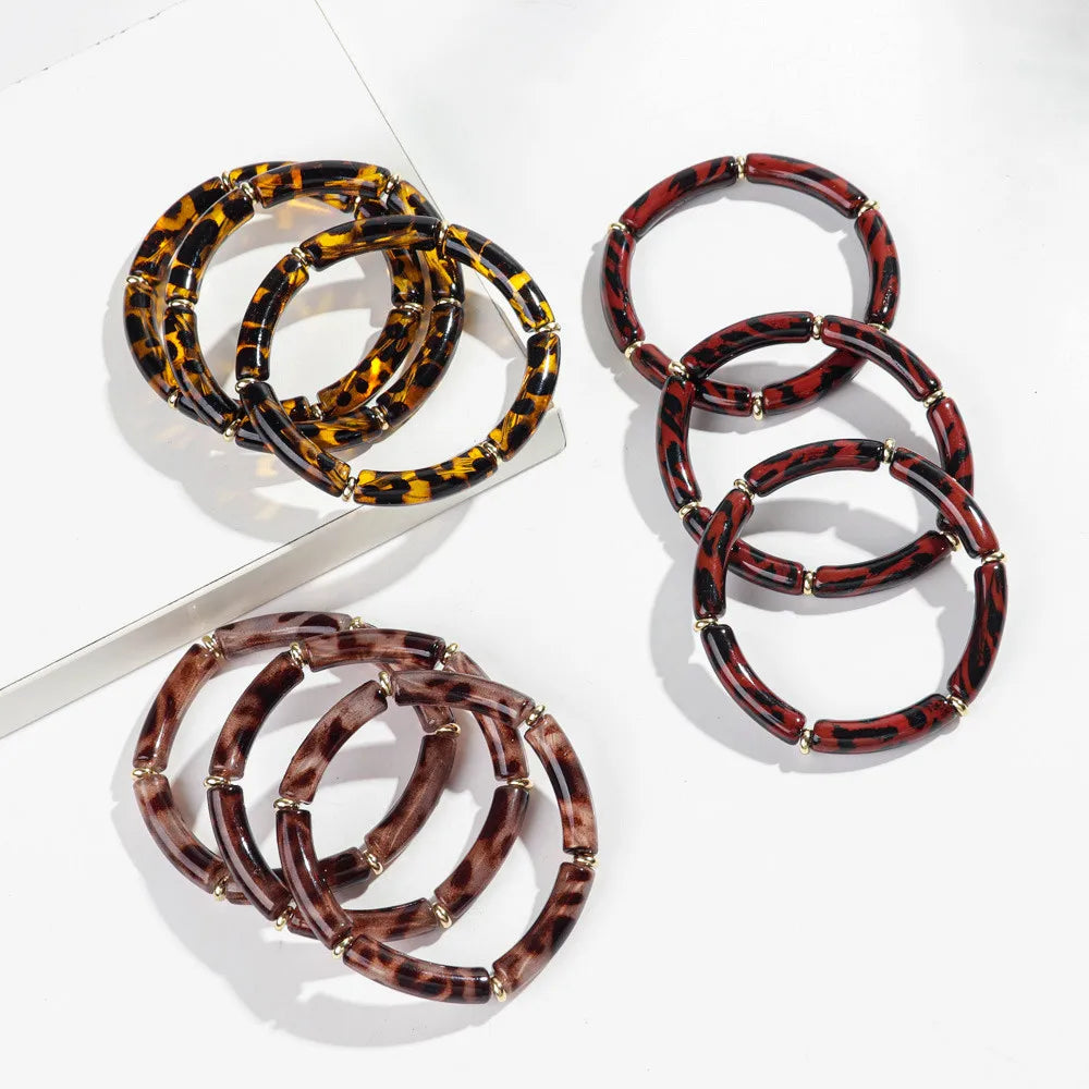 Leopard Luxe Stretch Bracelet 3pc Set - 5 colors - Hello Baabs