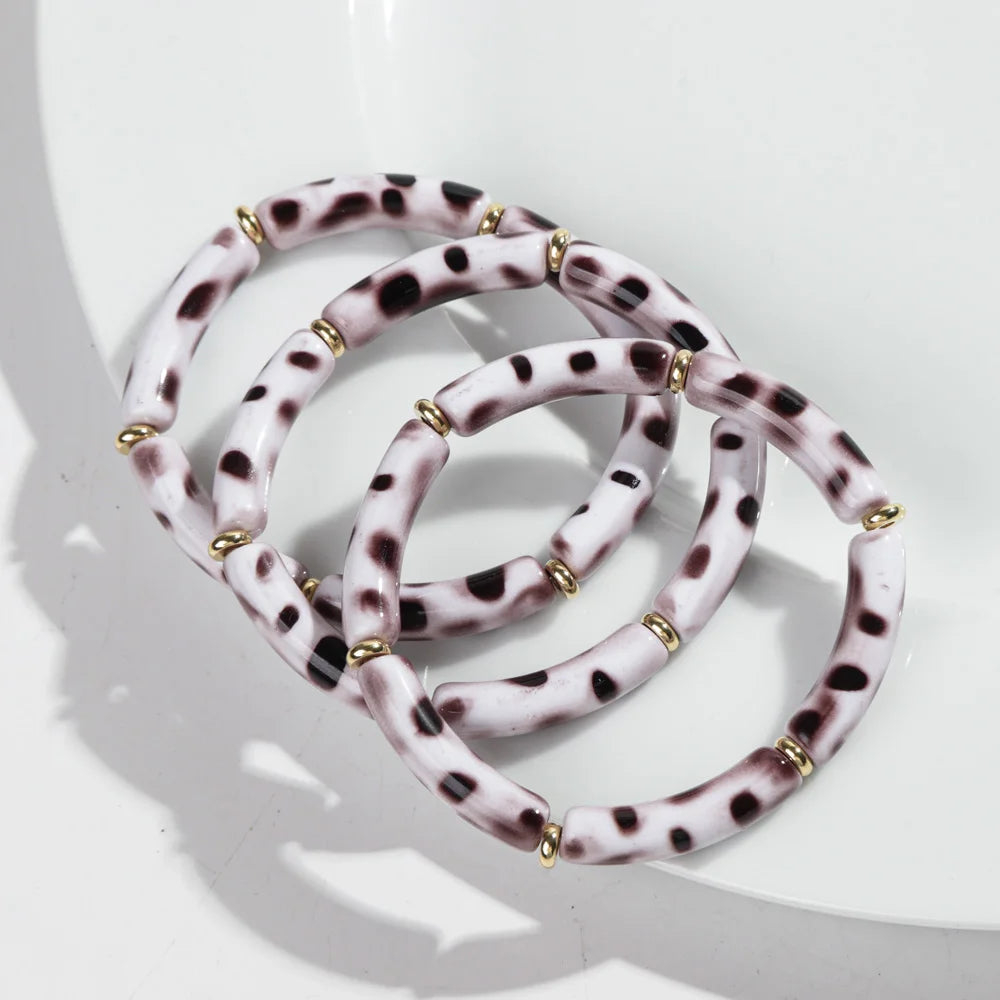 Leopard Luxe Stretch Bracelet 3pc Set - 5 colors - Hello Baabs