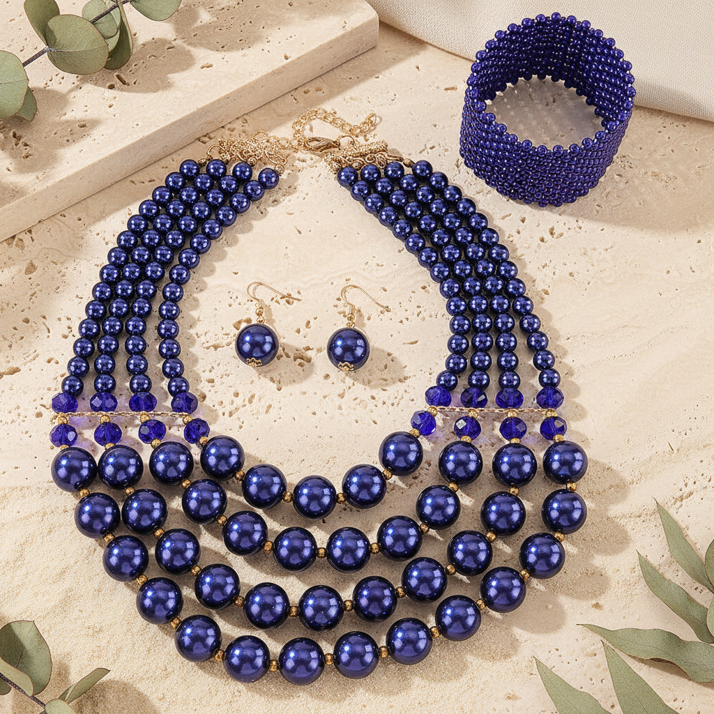 Luminous Tide Necklace, Bracelet, & Earrings Set - 4 colors - Hello Baabs