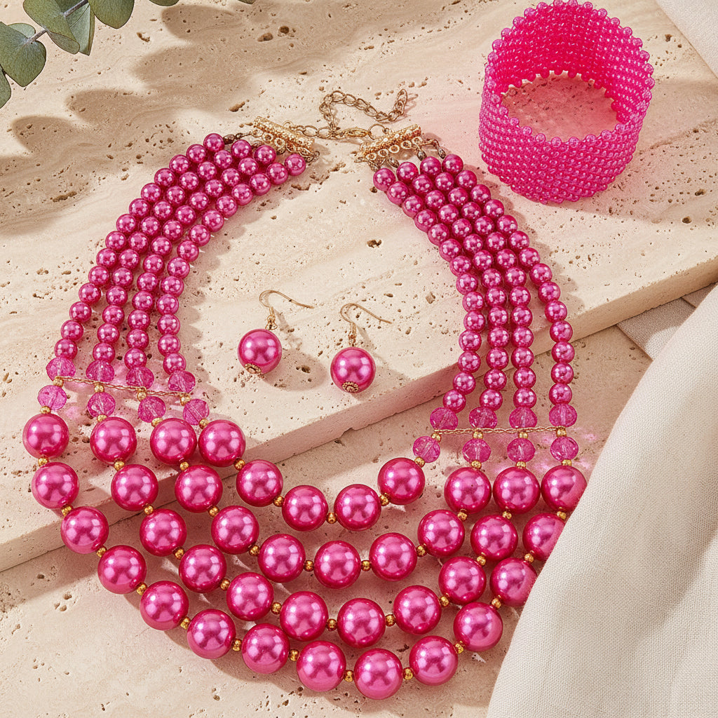 Luminous Tide Necklace, Bracelet, & Earrings Set - 4 colors - Hello Baabs