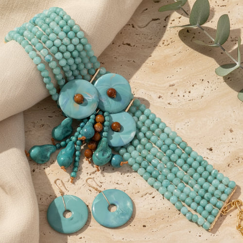 Lush Wave Collar Set (necklace & earrings) - 2 colors - Hello Baabs