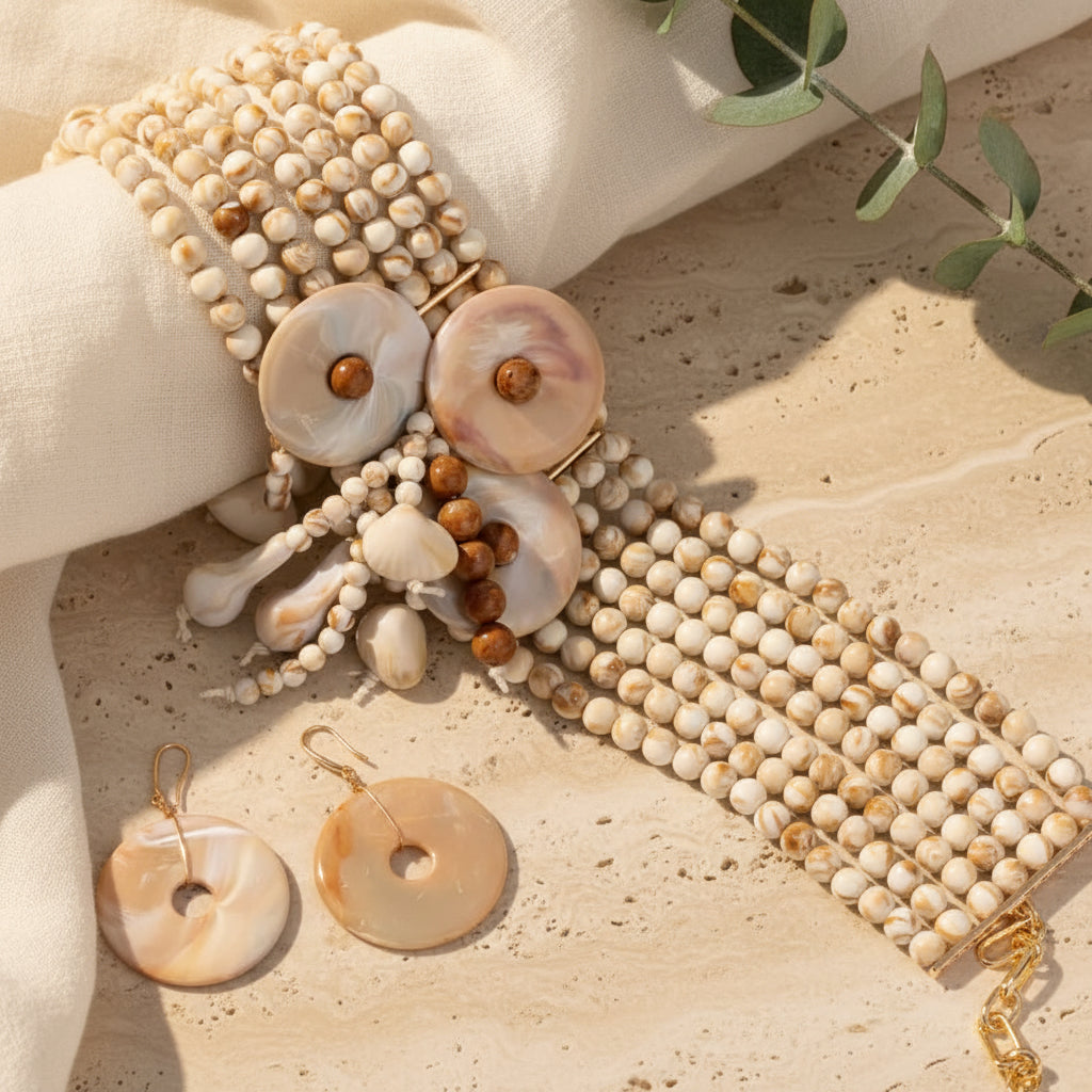 Lush Wave Collar Set (necklace & earrings) - 2 colors - Hello Baabs