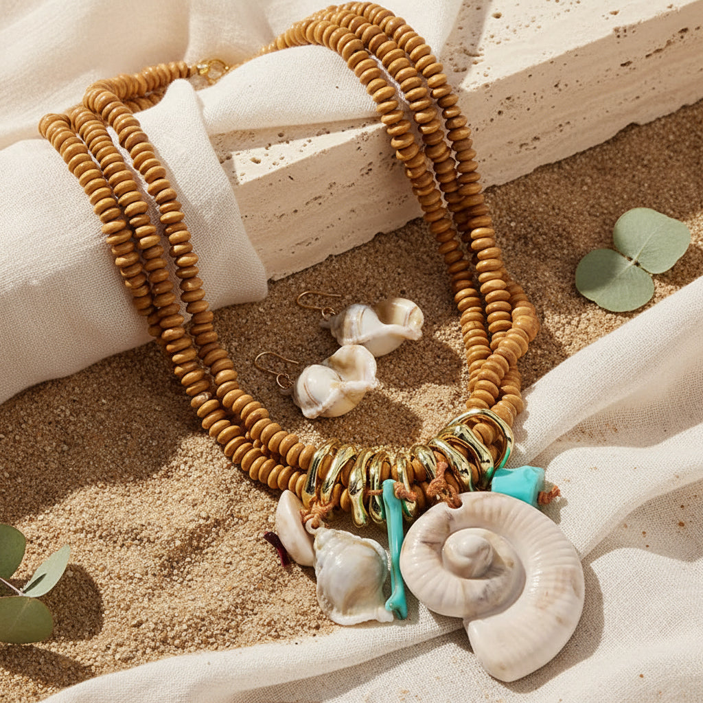 Mariner’s Charm Necklace & Earrings Set - Hello Baabs