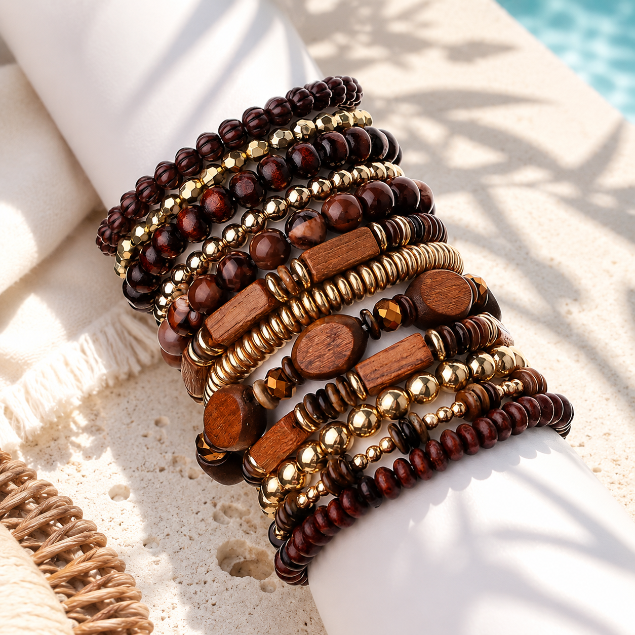 Midnight Timber 12pc Stretch Bracelet Set - Hello Baabs