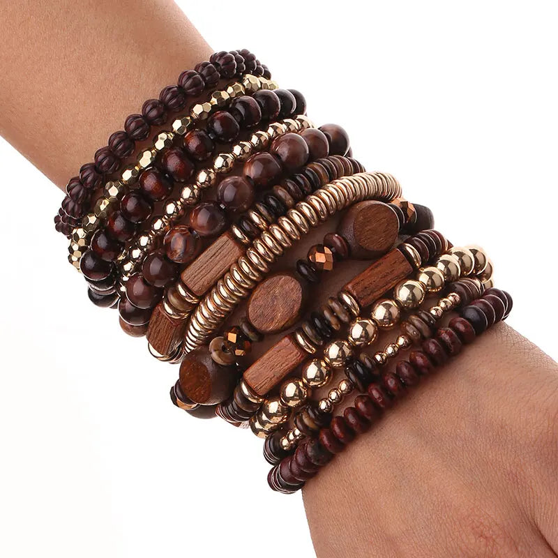 Midnight Timber 12pc Stretch Bracelet Set - Hello Baabs LLC 