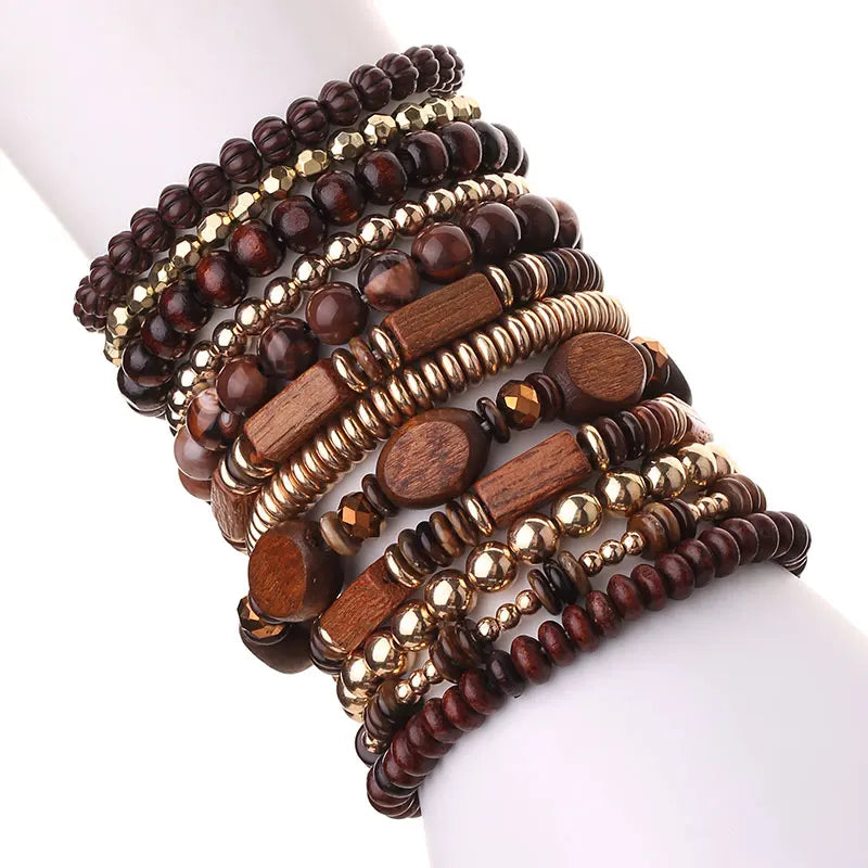 Midnight Timber 12pc Stretch Bracelet Set - Hello Baabs LLC 