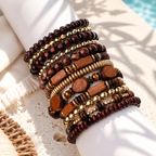 Midnight Timber 12pc Stretch Bracelet Set - Hello Baabs LLC 