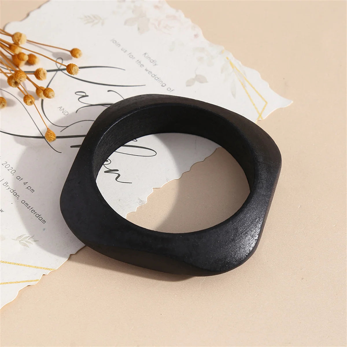 Monochrome Timber Wood Bangle (2.72" diameter) - 4 colors - Hello Baabs LLC 