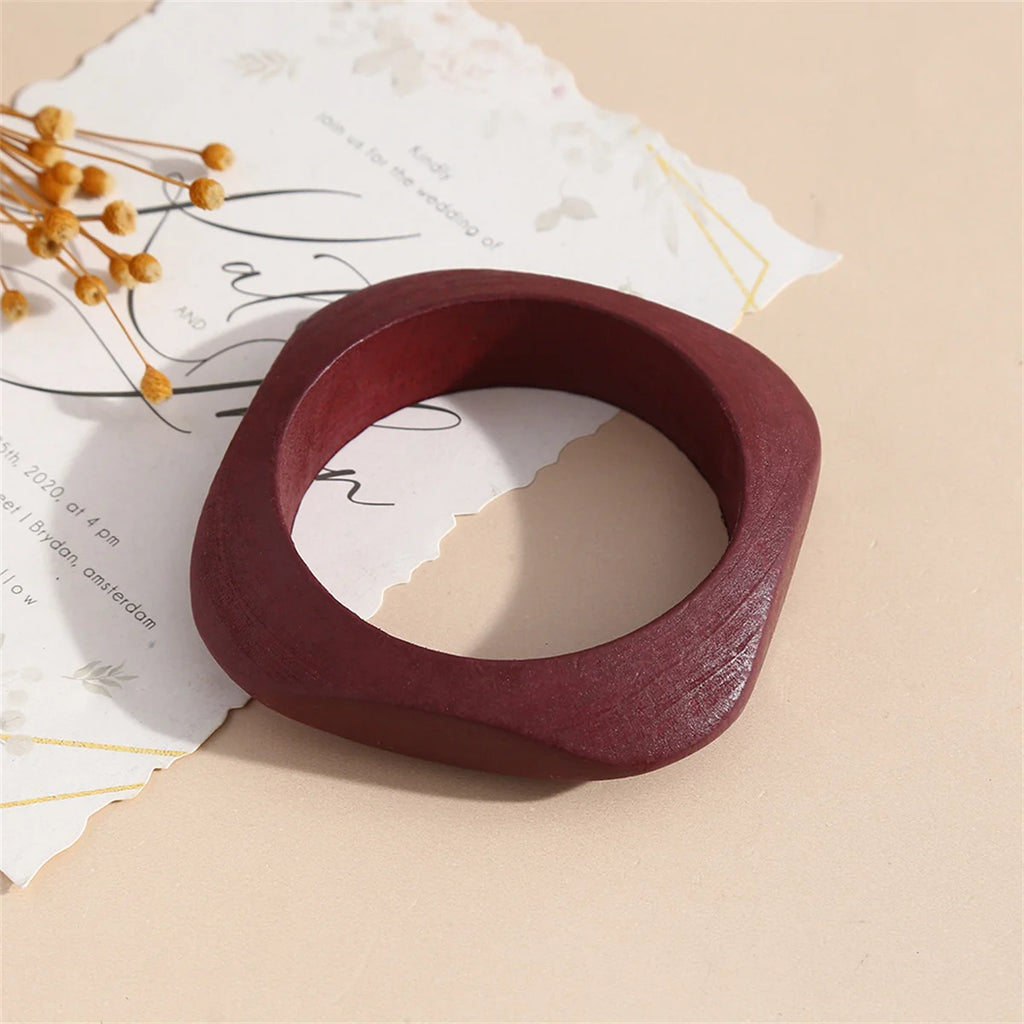 Monochrome Timber Wood Bangle (2.72" diameter) - 4 colors - Hello Baabs LLC 
