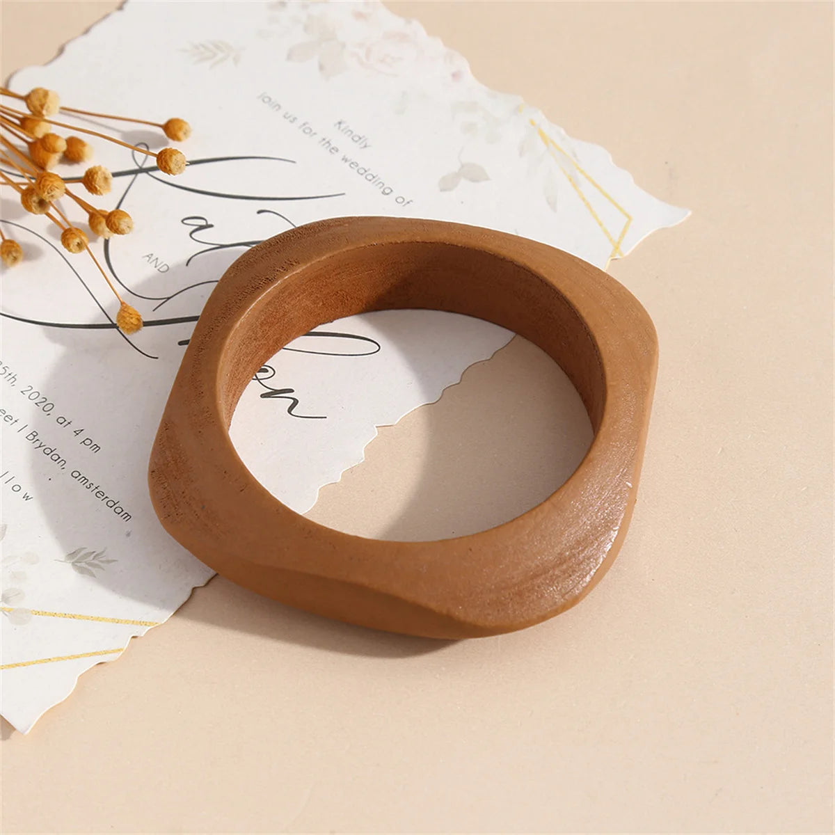 Monochrome Timber Wood Bangle (2.72" diameter) - 4 colors - Hello Baabs LLC 