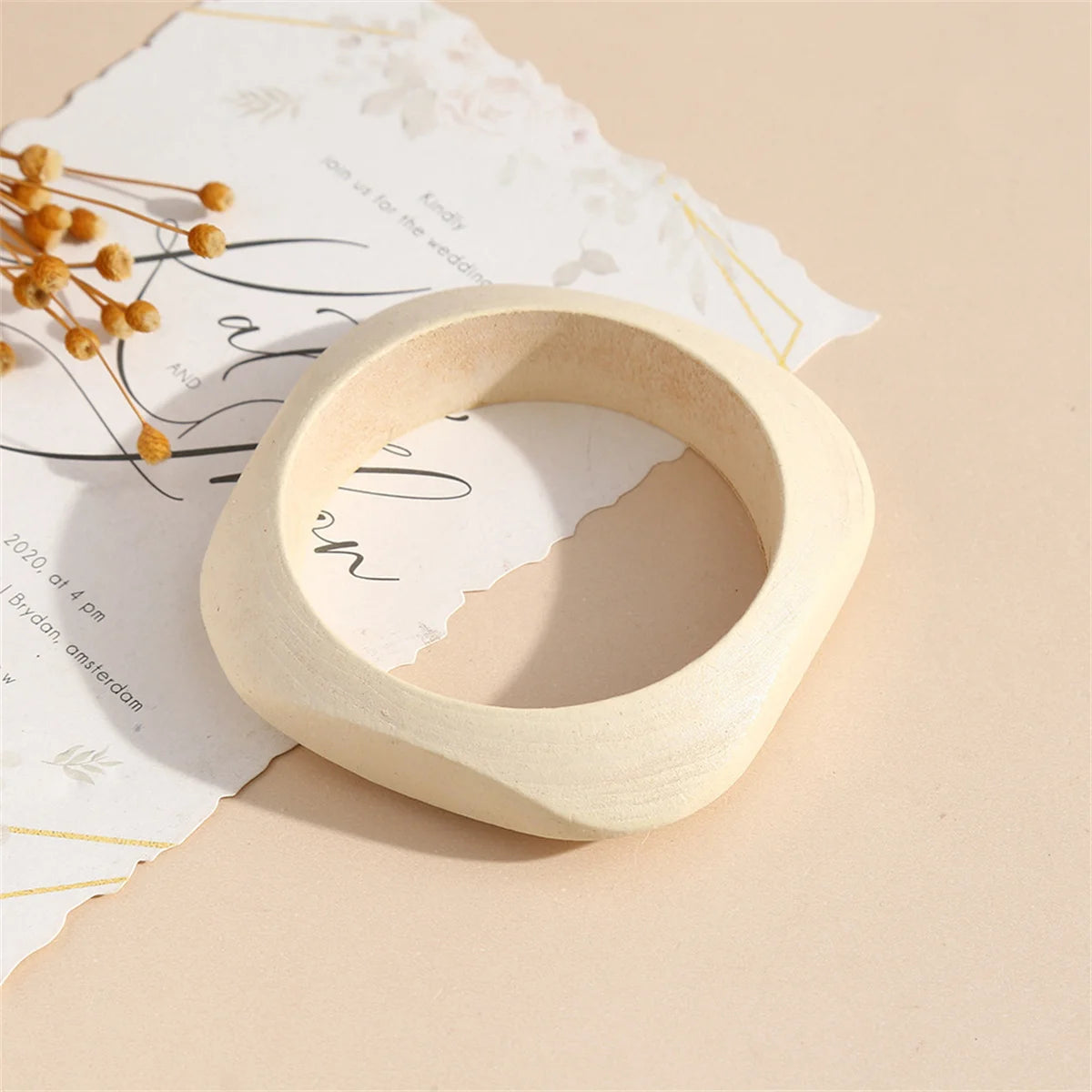 Monochrome Timber Wood Bangle (2.72" diameter) - 4 colors - Hello Baabs LLC 