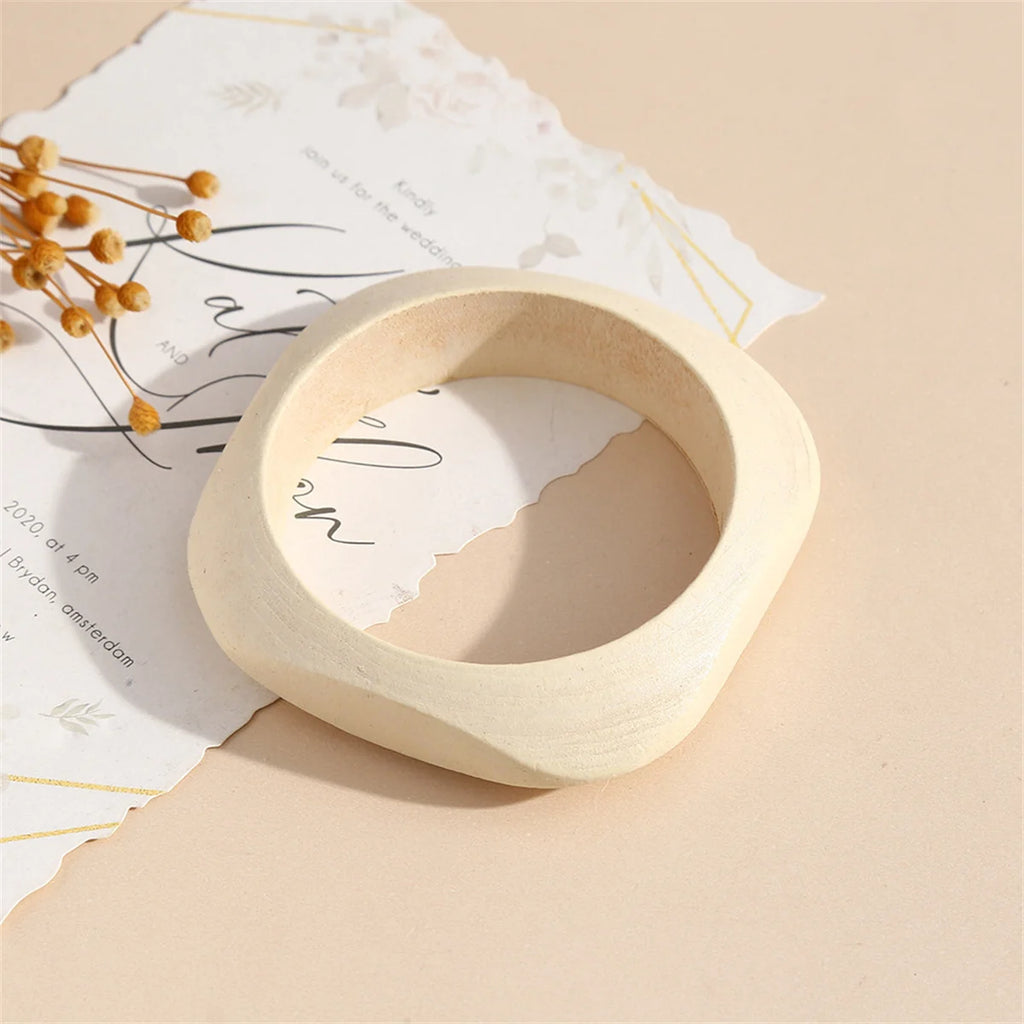 Monochrome Timber Wood Bangle (2.72" diameter) - 4 colors - hello baabs 