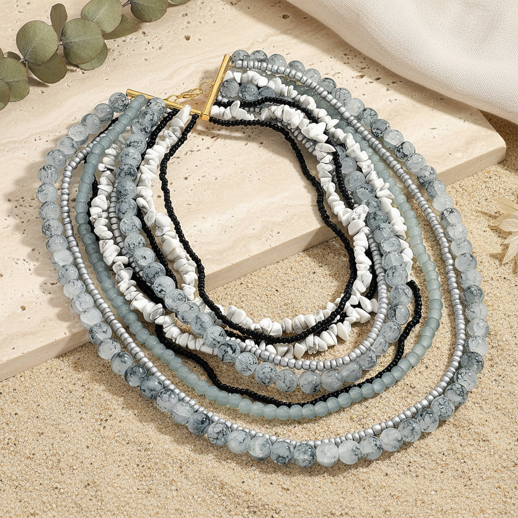 Moonlight Glow Layered Necklace - Hello Baabs LLC 