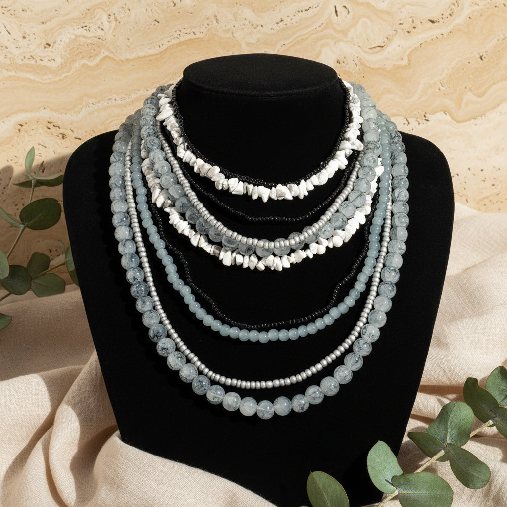 Moonlight Glow Layered Necklace - Hello Baabs LLC 