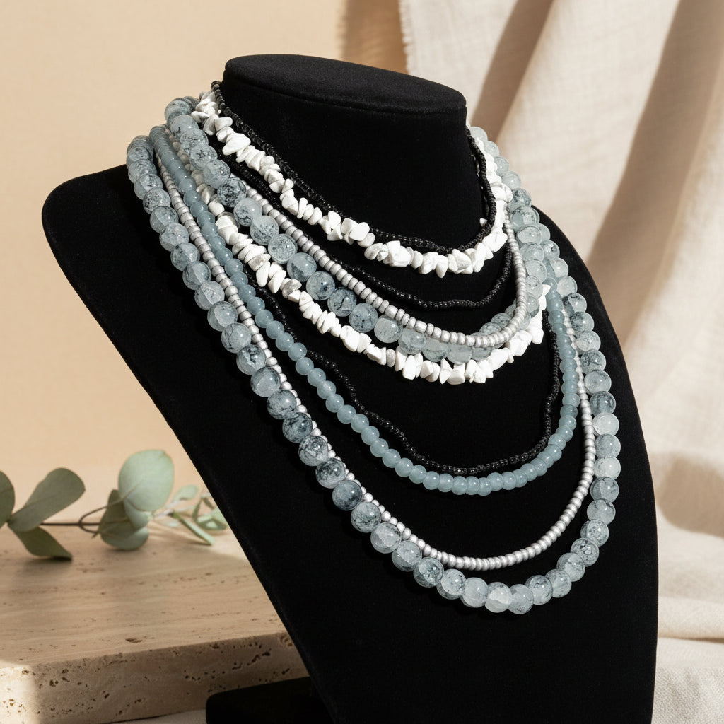 Moonlight Glow Layered Necklace - Hello Baabs LLC 