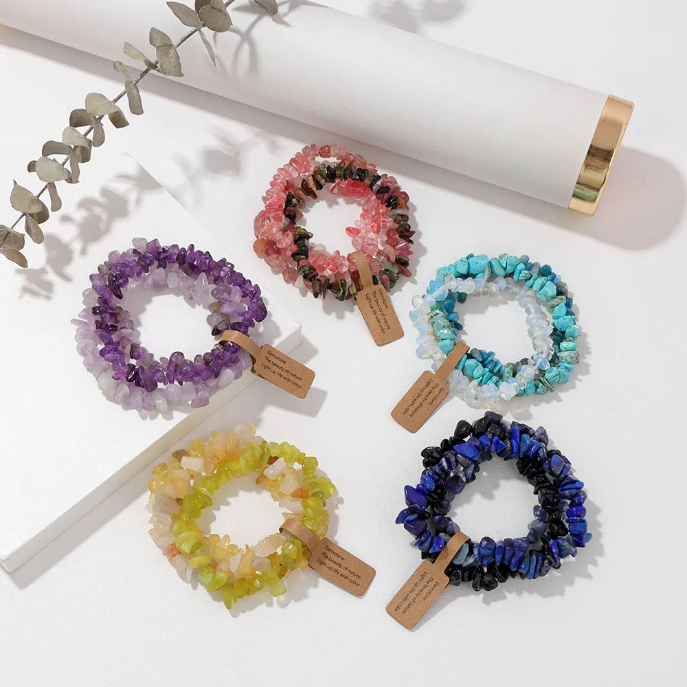 Mystic Chip Crystal 3pc Bracelet Set - 18 colors - Hello Baabs