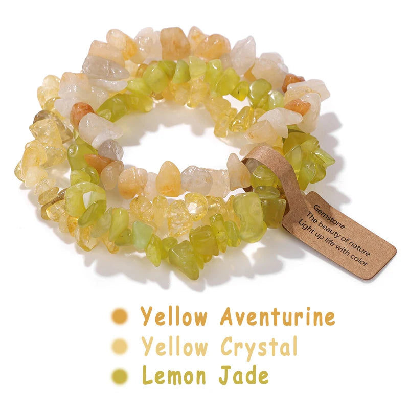 Mystic Chip Crystal 3pc Bracelet Set - 18 colors - Hello Baabs