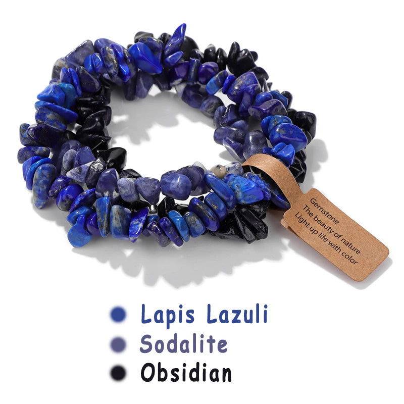 Mystic Chip Crystal 3pc Bracelet Set - 18 colors - Hello Baabs
