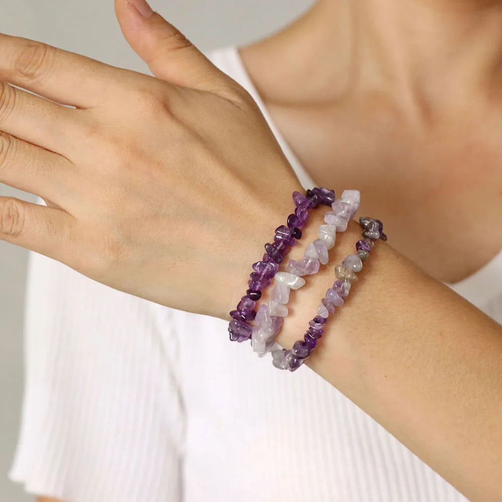 Mystic Chip Crystal 3pc Bracelet Set - 18 colors - Hello Baabs LLC 