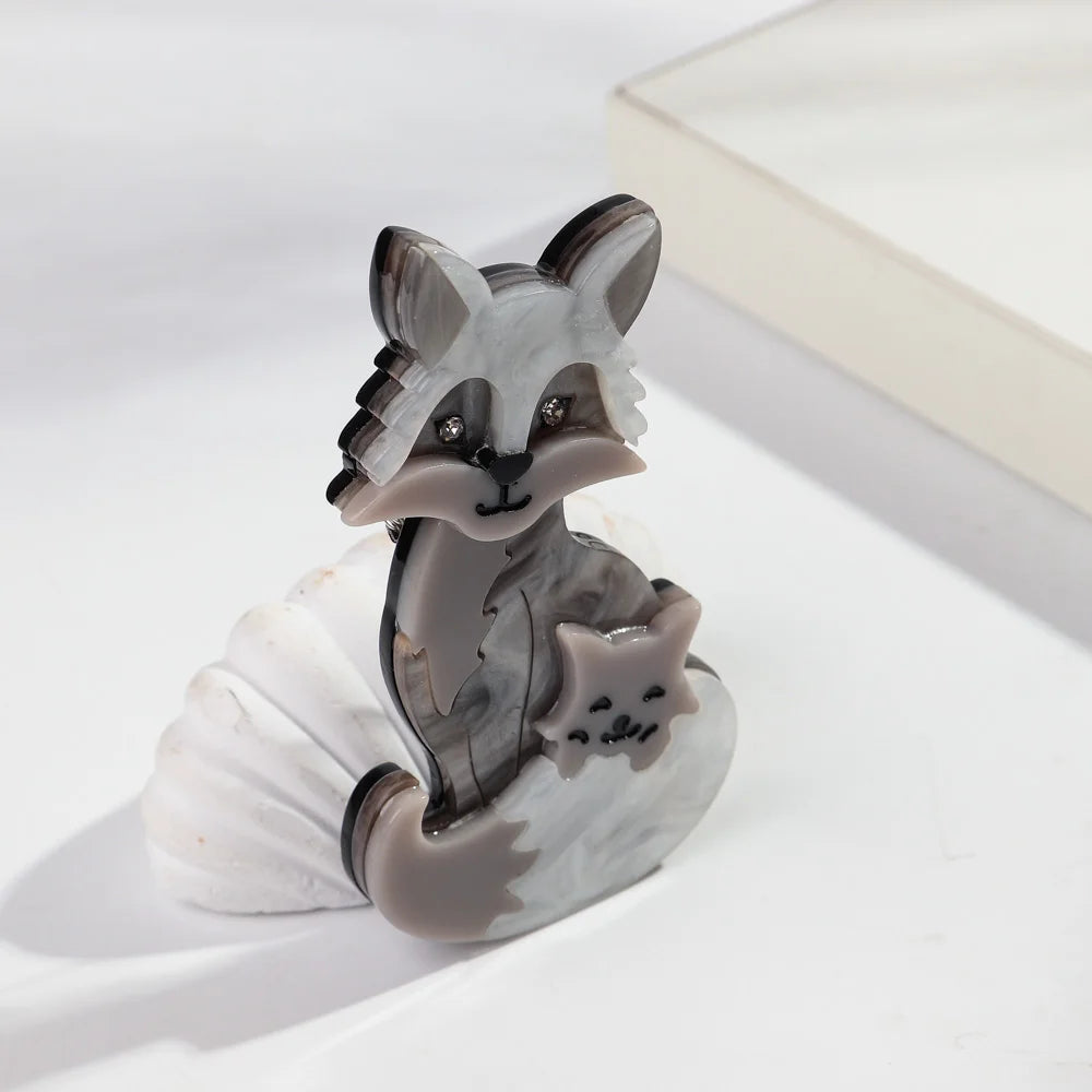 Mystic Fox Brooch - Hello Baabs LLC 