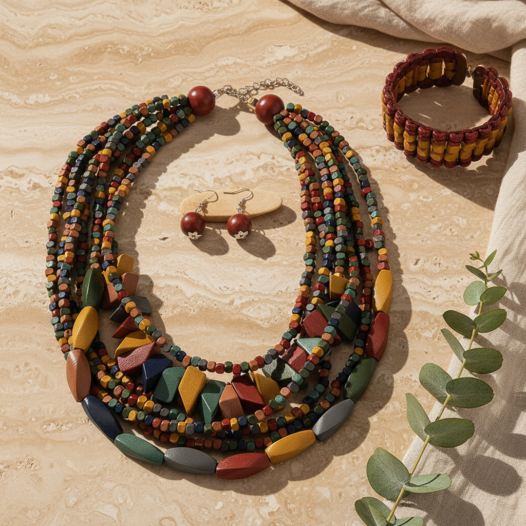 Nature’s Charm Multi-Layer Necklace & Earrings Set - 2 variants - Hello Baabs