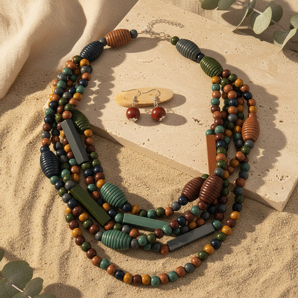 Nature’s Charm Multi-Layer Necklace & Earrings Set - 2 variants - Hello Baabs