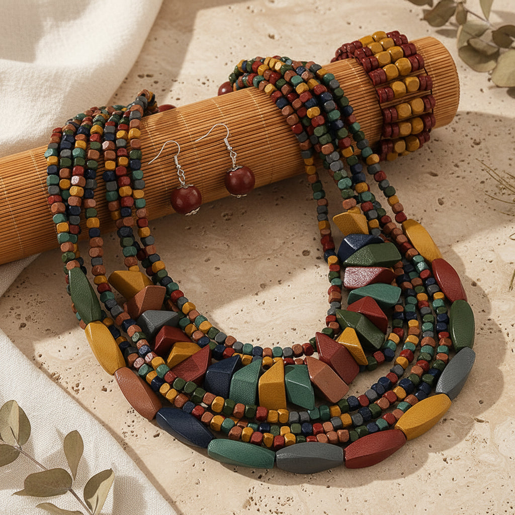 Nature’s Charm Multi-Layer Necklace & Earrings Set - 2 variants - Hello Baabs