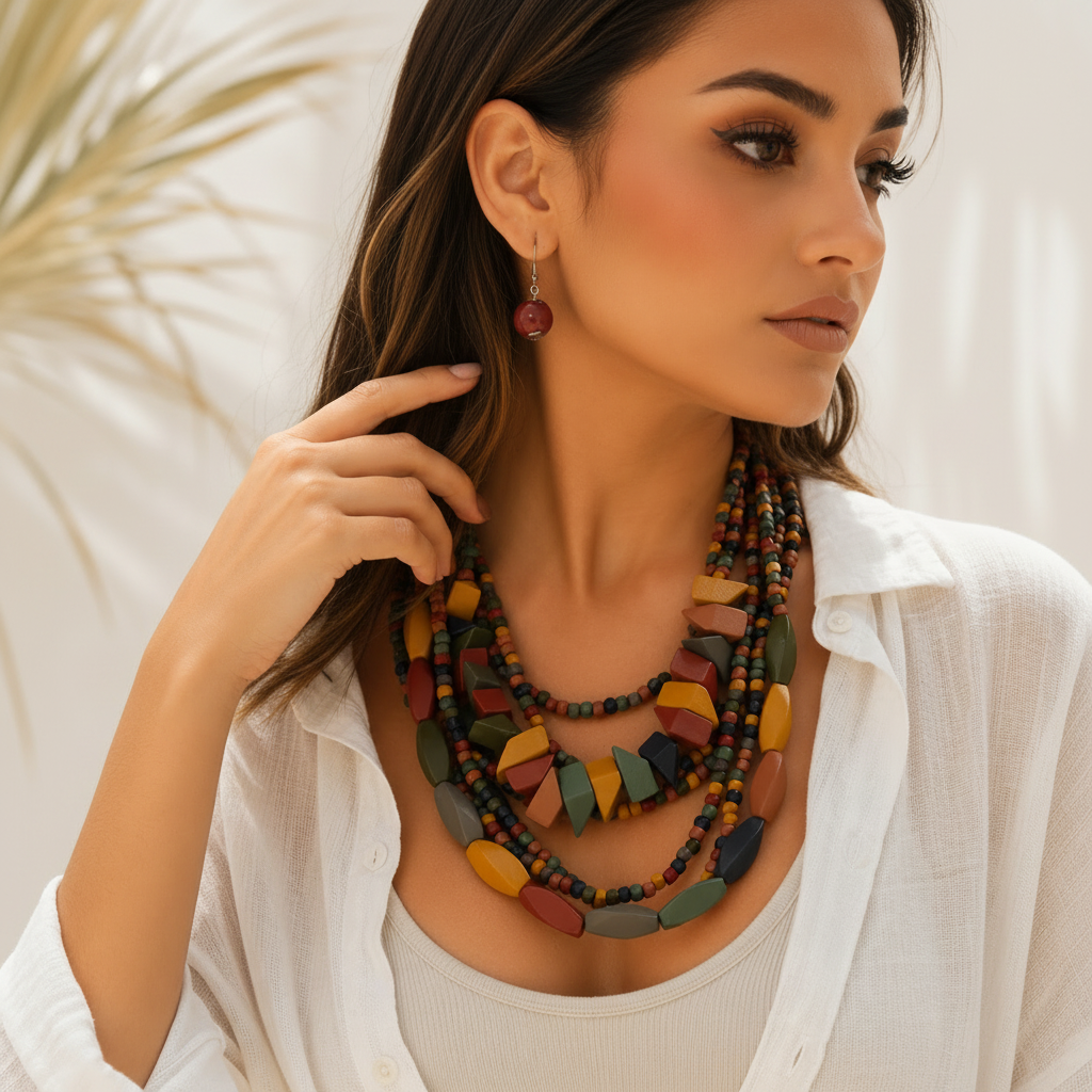 Nature’s Charm Multi-Layer Necklace & Earrings Set - 2 variants - Hello Baabs