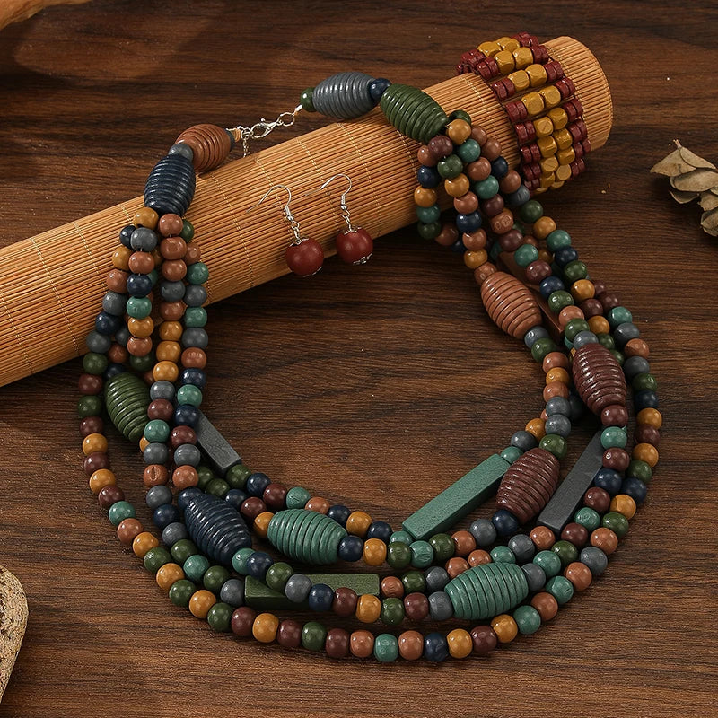 Nature’s Charm Multi-Layer Necklace & Earrings Set - 2 variants - hello baabs 
