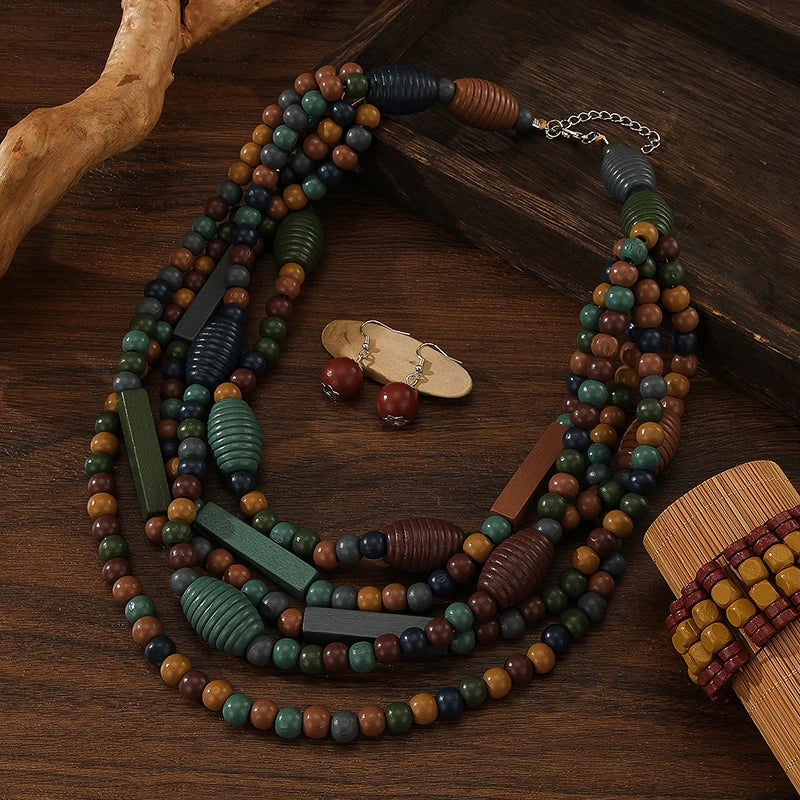 Nature’s Charm Multi-Layer Necklace & Earrings Set - 2 variants - hello baabs 