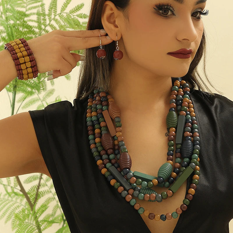 Nature’s Charm Multi-Layer Necklace & Earrings Set - 2 variants - hello baabs 