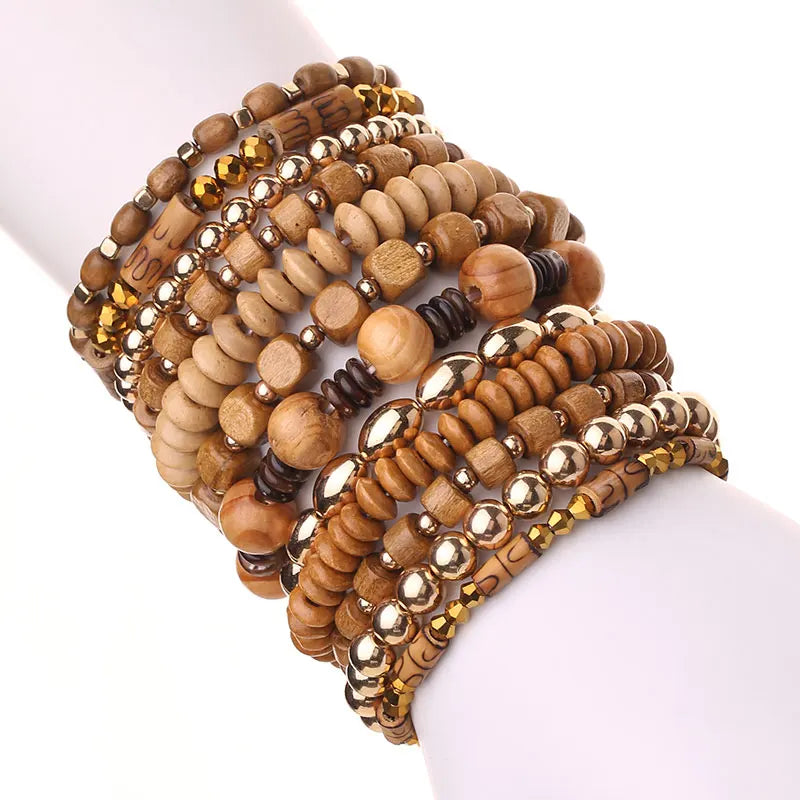 Nature’s Rhythm Stack 12pc Stretch Bracelet Set - Hello Baabs LLC 