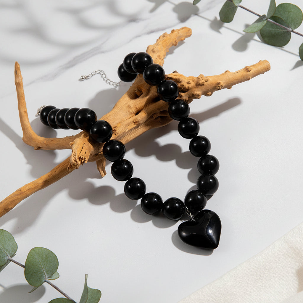 Noir Amour Necklace - Hello Baabs