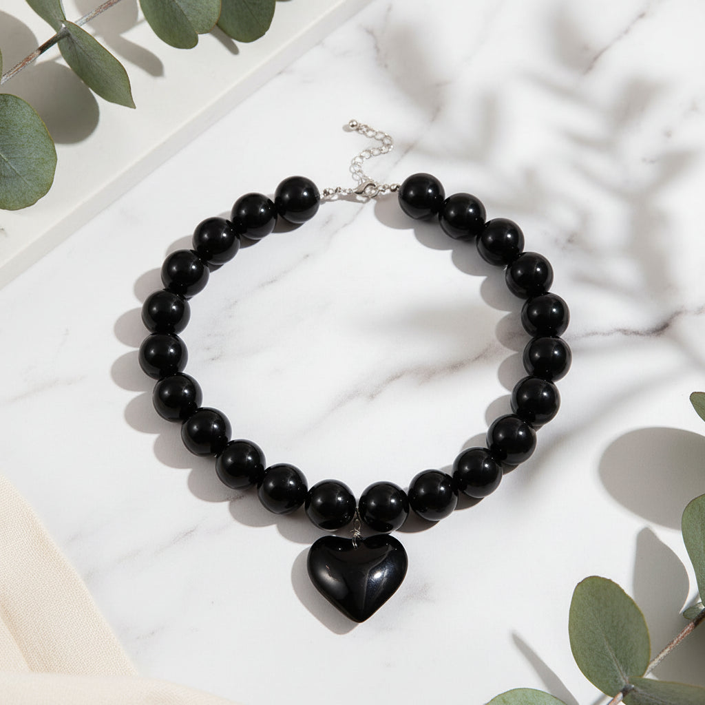 Noir Amour Necklace - Hello Baabs