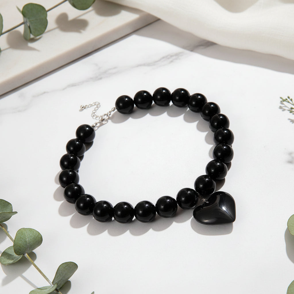 Noir Amour Necklace - Hello Baabs
