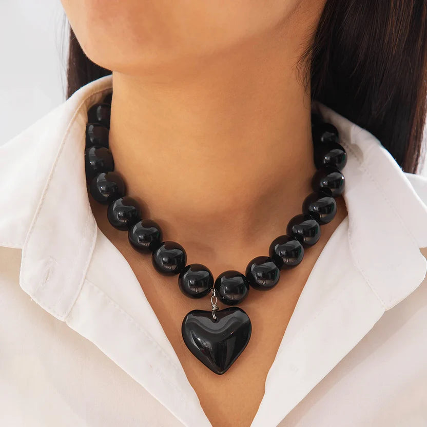 Noir Amour Necklace - Hello Baabs
