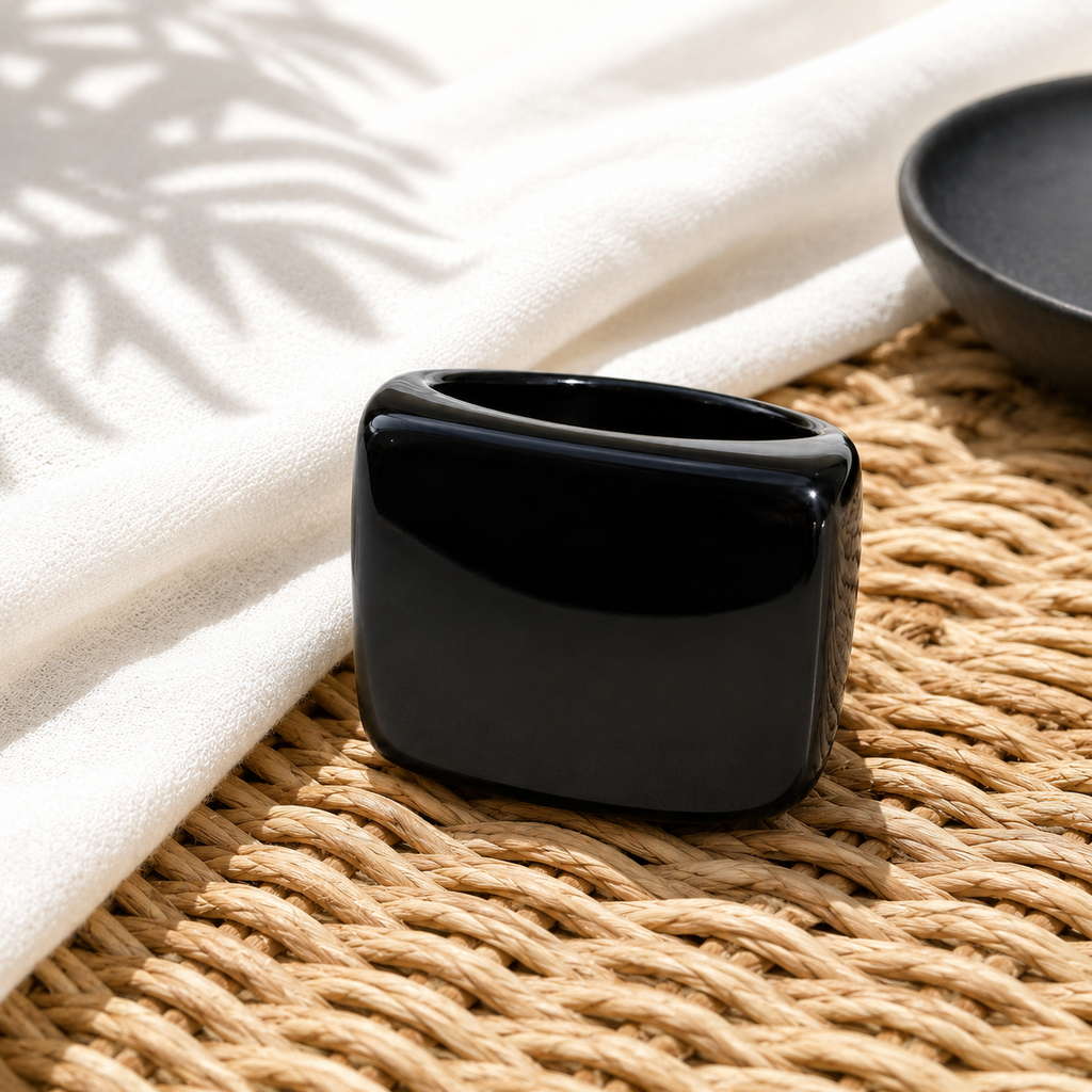 Noir Block Ring (size 8.5) - Hello Baabs
