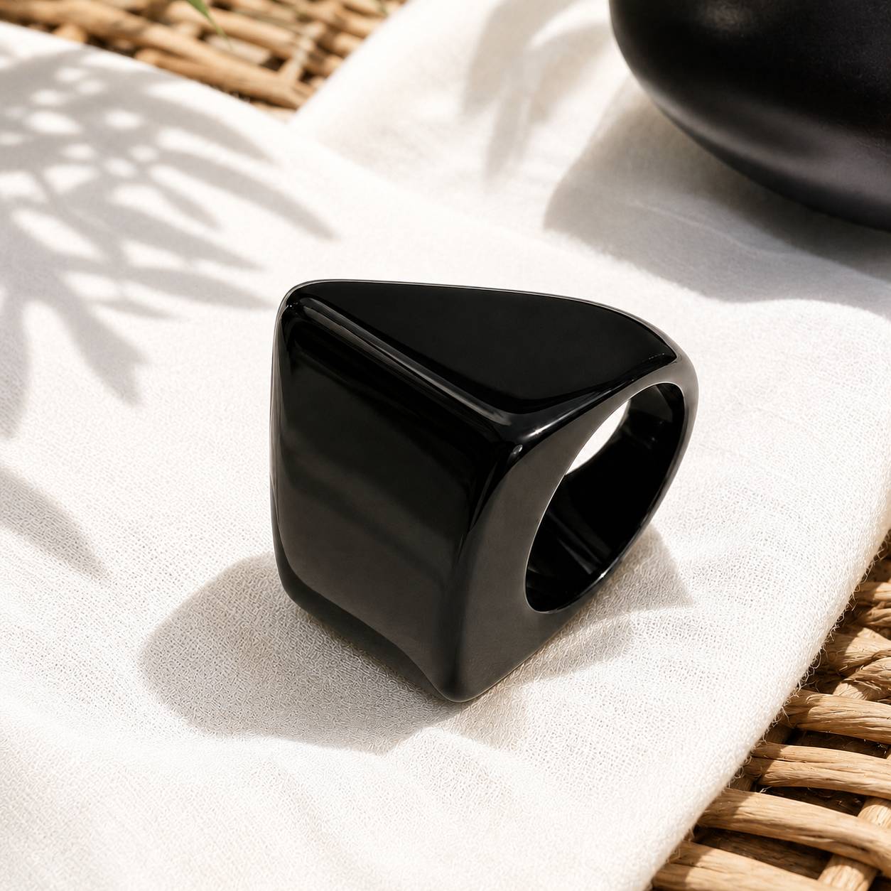 Noir Block Ring (size 8.5) - Hello Baabs