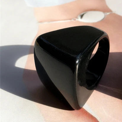 Noir Block Ring (size 8.5) - hello baabs 